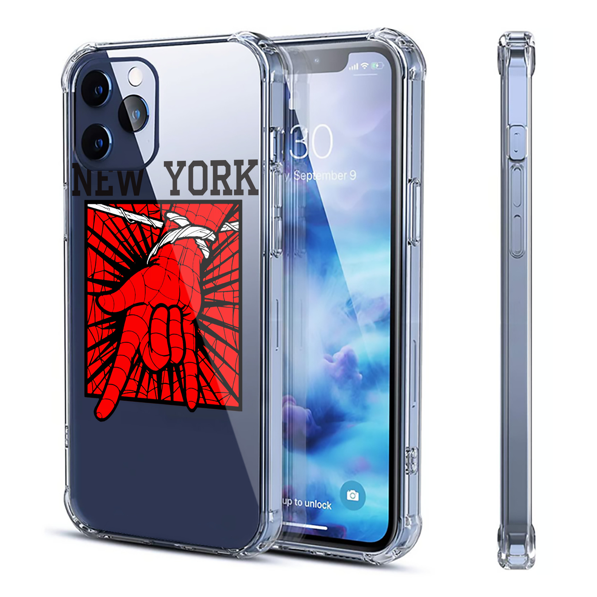 （画像用） Spider Man スパイダーマン 【iPhone 12シリーズ対応】透明スマホケース（クリアソフトケース）